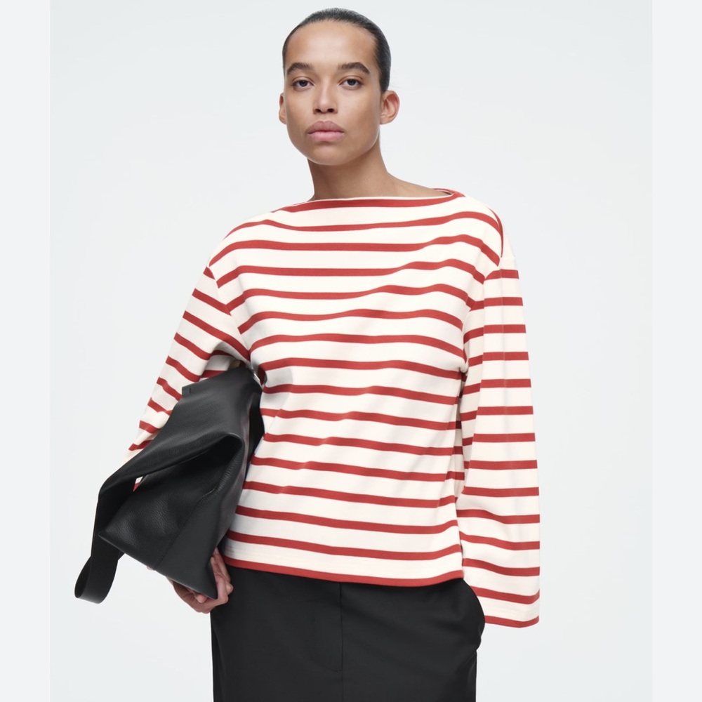 COS striped boat neck top
